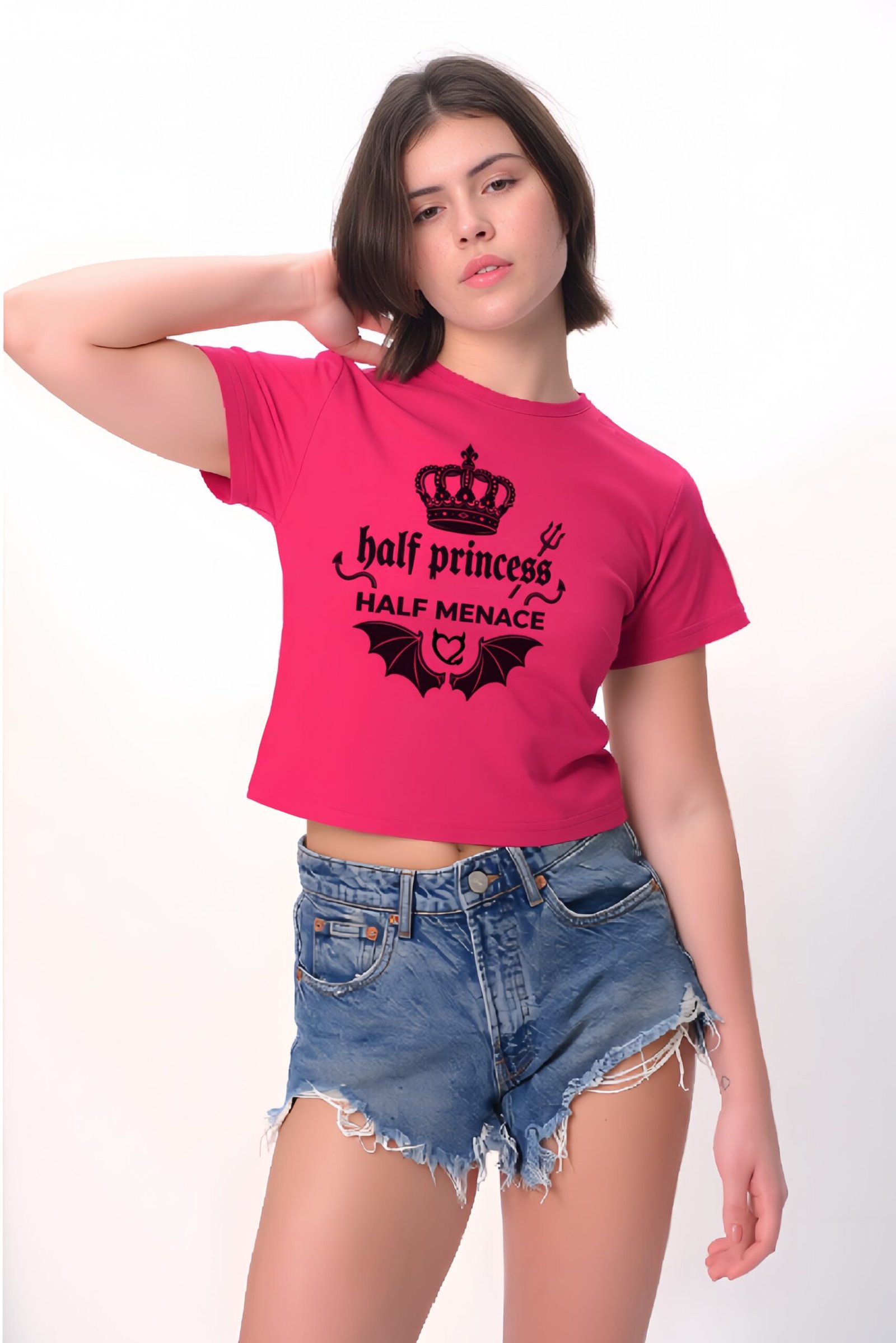 Half Princess Half Menace Crop Top