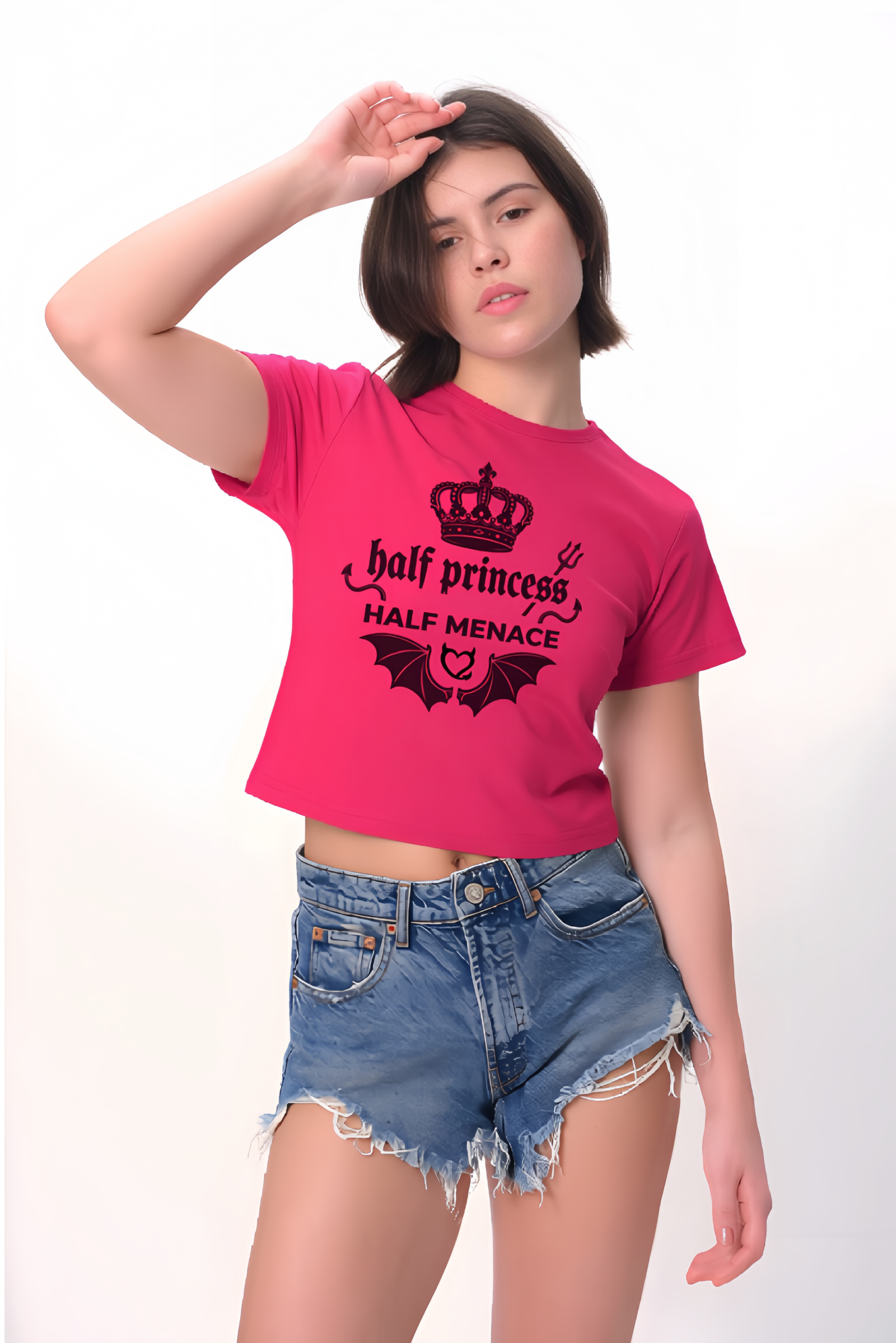 Half Princess Half Menace Crop Top - Image 3