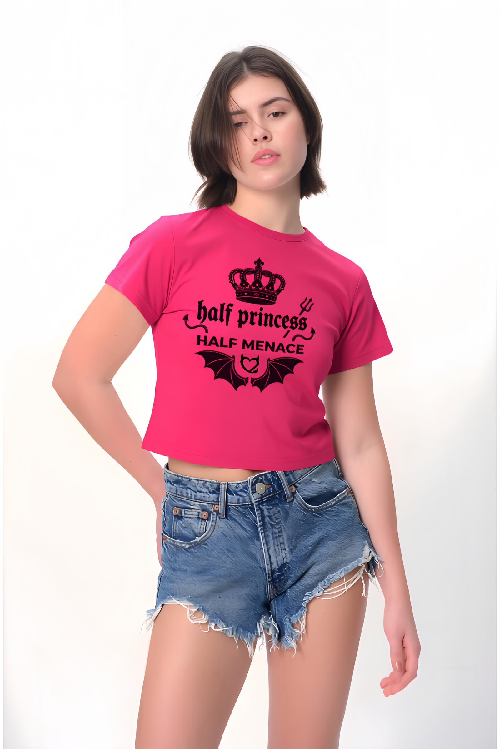 Half Princess Half Menace Crop Top - Image 5