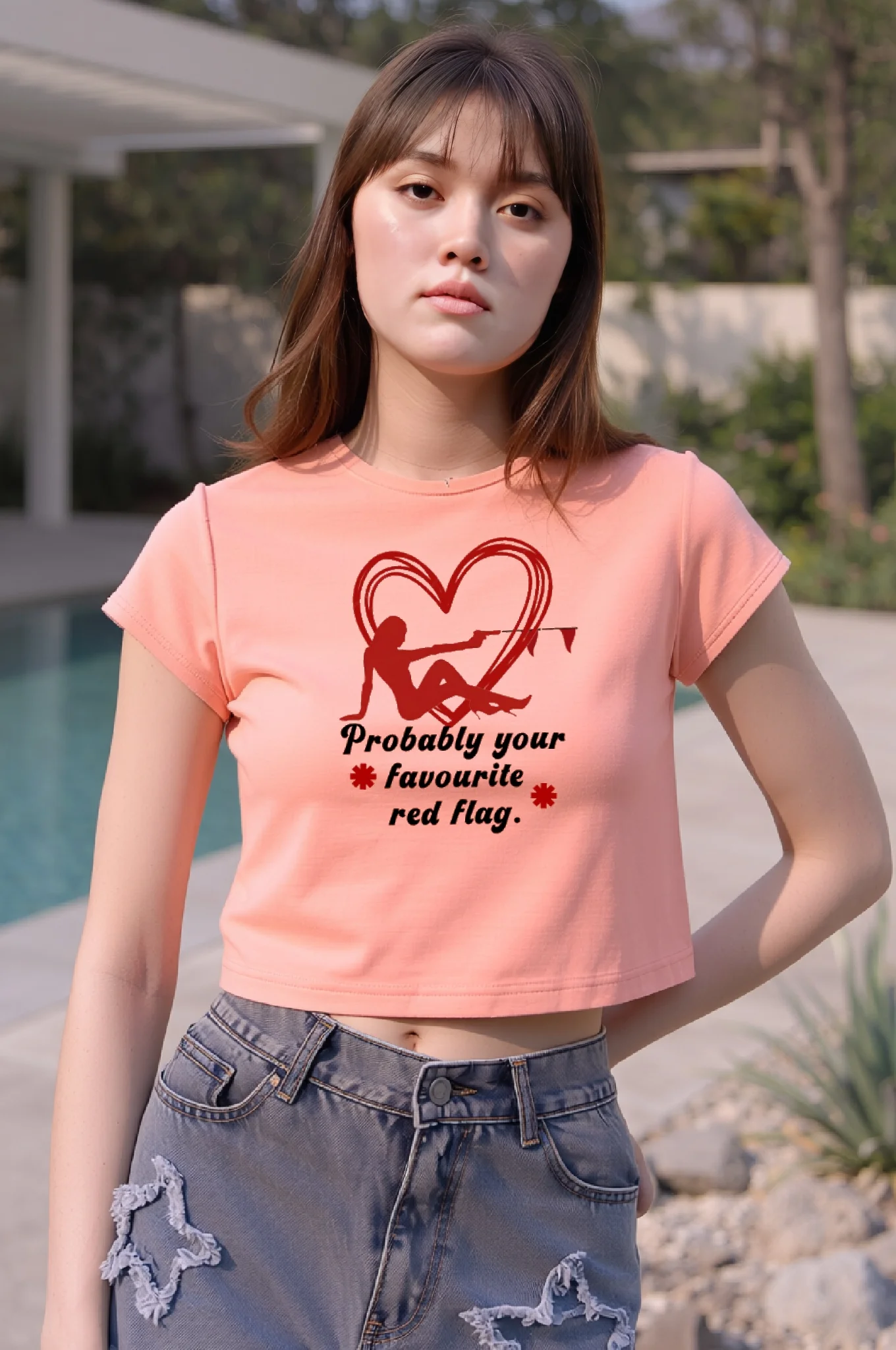 Probably your Favourite Red Flag Crop Top